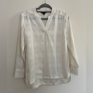Banana Republic Cream Plaid Blouse